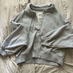 Grey Quarter button sweatshirt